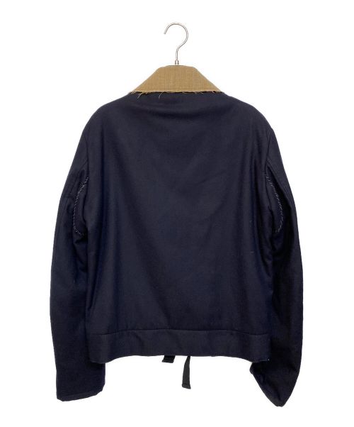 Maison Margiela（メゾンマルジェラ）Maison Margiela (メゾンマルジェラ) ステッチウールジャケット ネイビー サイズ:46の古着・服飾アイテム