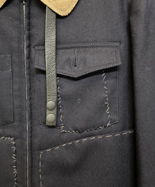 Maison Margiela（メゾンマルジェラ）Maison Margiela (メゾンマルジェラ) ステッチウールジャケット ネイビー サイズ:46の古着・服飾アイテム