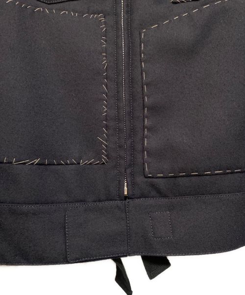 Maison Margiela（メゾンマルジェラ）Maison Margiela (メゾンマルジェラ) ステッチウールジャケット ネイビー サイズ:46の古着・服飾アイテム