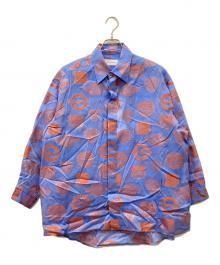 BELPER（ベルパー）の古着「MANY PATCH SHIRT」｜ブルー×オレンジ