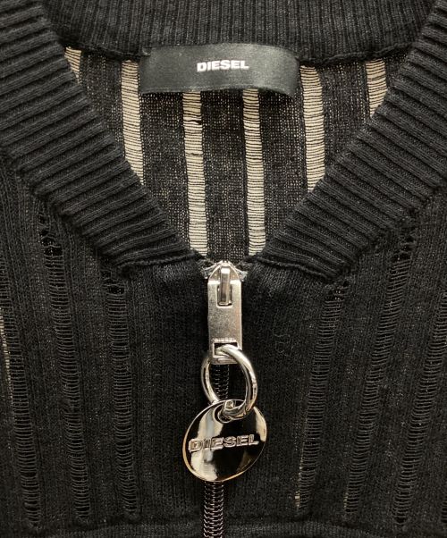 DIESEL（ディーゼル）DIESEL (ディーゼル) シアージップカーディガン ブラック サイズ:Sの古着・服飾アイテム