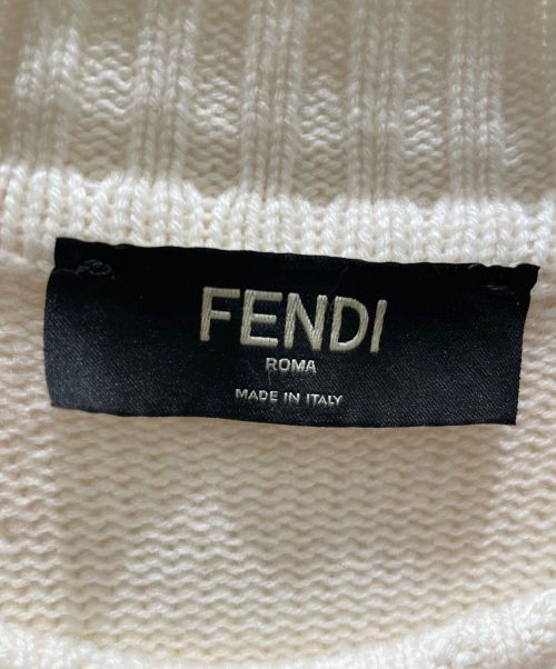 FENDI（フェンディ）FENDI (フェンディ) カシミヤハイネックニット ホワイト サイズ:46の古着・服飾アイテム