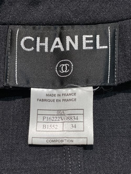 CHANEL（シャネル）CHANEL (シャネル) ウール混クロップドジャケット チャコールグレー サイズ:34の古着・服飾アイテム