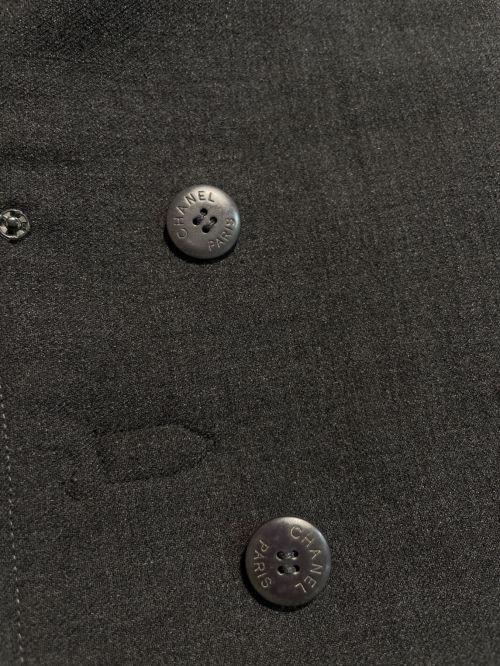 CHANEL（シャネル）CHANEL (シャネル) ウール混クロップドジャケット チャコールグレー サイズ:34の古着・服飾アイテム