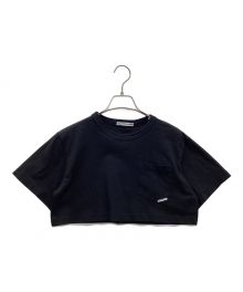 ALEXANDER WANG（アレキサンダー・ワン）の古着「ハイツイストジャージー クロップTシャツ」｜ブラック