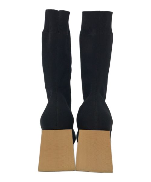 ENFOLD（エンフォルド）ENFOLD (エンフォルド) ソックスブーツ ブラック×ベージュ サイズ:37の古着・服飾アイテム
