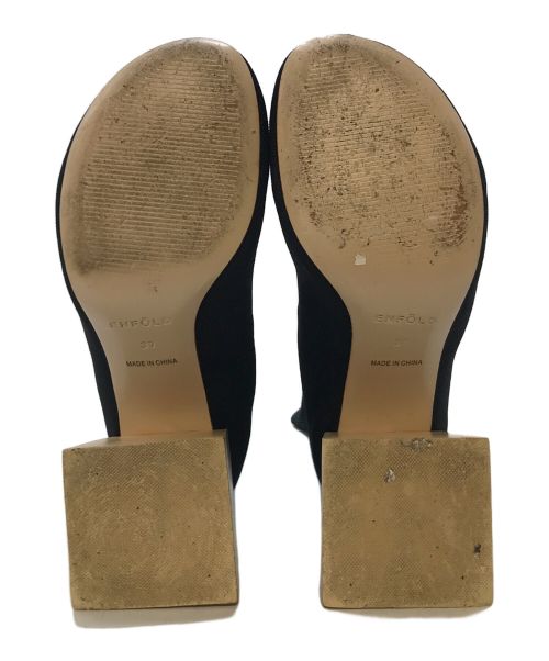 ENFOLD（エンフォルド）ENFOLD (エンフォルド) ソックスブーツ ブラック×ベージュ サイズ:37の古着・服飾アイテム