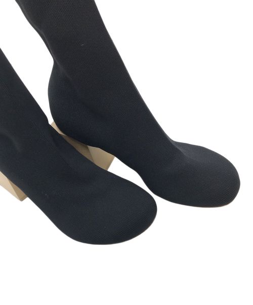 ENFOLD（エンフォルド）ENFOLD (エンフォルド) ソックスブーツ ブラック×ベージュ サイズ:37の古着・服飾アイテム