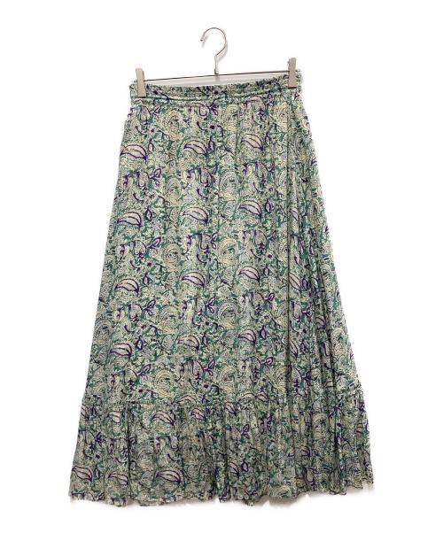 ne quittez pas（ヌキテパ）ne quittez pas (ヌキテパ) ペイズリーティアードスカート ベージュ×ブルー サイズ:不明の古着・服飾アイテム