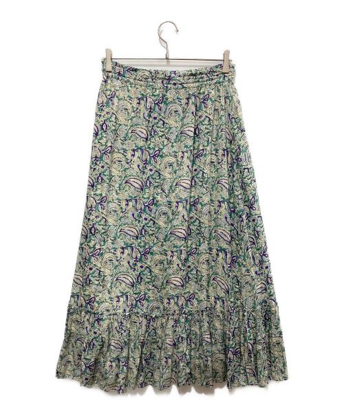 ne quittez pas（ヌキテパ）ne quittez pas (ヌキテパ) ペイズリーティアードスカート ベージュ×ブルー サイズ:不明の古着・服飾アイテム