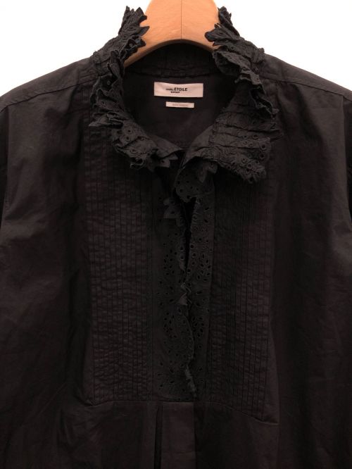 ISABEL MARANT ETOILE（イザベルマランエトワール）ISABEL MARANT ETOILE (イザベルマランエトワール) CABORA EMBROIDED SHIRT-DRESS ブラック サイズ:36の古着・服飾アイテム