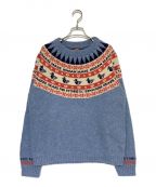 HUMAN MADEヒューマンメイド）の古着「DUCK JACQUARD KNIT SWEATER」｜ブルー