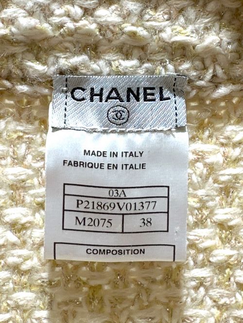 CHANEL（シャネル）CHANEL (シャネル) ニットジャケット アイボリー サイズ:38の古着・服飾アイテム