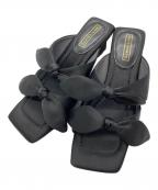 Daniella & GEMMAダニエラ＆ジェマ）の古着「リボンサテンサンダル」｜ブラック