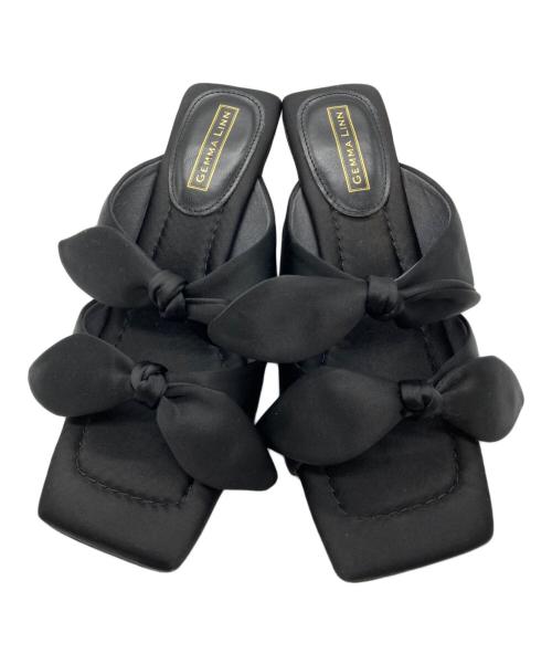 Daniella & GEMMA（ダニエラ＆ジェマ）Daniella & GEMMA (ダニエラ＆ジェマ) リボンサテンサンダル ブラック サイズ:SIZE 38の古着・服飾アイテム