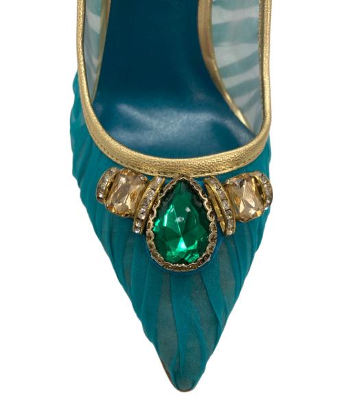 DIANA（ダイアナ）DIANA (ダイアナ) DISNEY (ディズニー) ヒールパンプス グリーン サイズ:23.5の古着・服飾アイテム