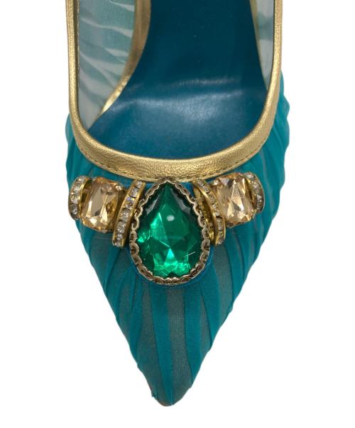 DIANA（ダイアナ）DIANA (ダイアナ) DISNEY (ディズニー) ヒールパンプス グリーン サイズ:23.5の古着・服飾アイテム