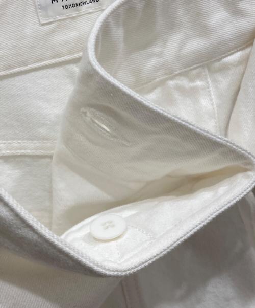 MACPHEE（マカフィー）MACPHEE (マカフィー) コットンホワイトデニム ベルテッドラップパンツ ホワイト サイズ:34の古着・服飾アイテム