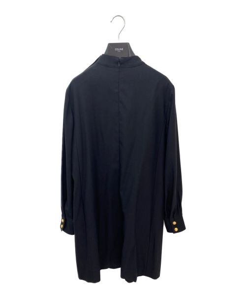 CELINE（セリーヌ）CELINE (セリーヌ) ハイネックボタンドレス ブラック サイズ:42の古着・服飾アイテム