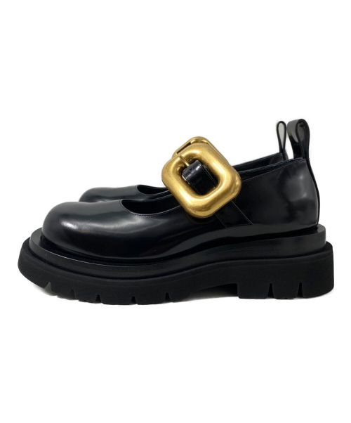 BOTTEGA VENETA（ボッテガベネタ）BOTTEGA VENETA (ボッテガベネタ) 23AW ブラッシュレザー メアリージェーン フラットシューズ ブラック サイズ:38の古着・服飾アイテム