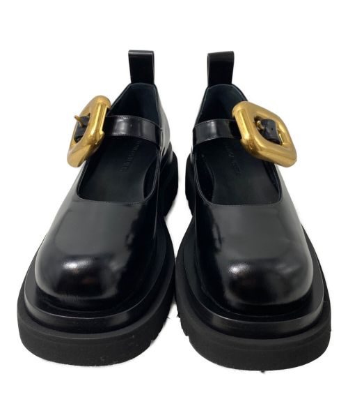 BOTTEGA VENETA（ボッテガベネタ）BOTTEGA VENETA (ボッテガベネタ) 23AW ブラッシュレザー メアリージェーン フラットシューズ ブラック サイズ:38の古着・服飾アイテム
