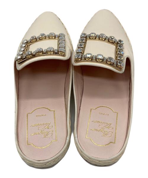 Roger Vivier（ロジェ ヴィヴィエ）Roger Vivier (ロジェ ヴィヴィエ) ラウンジストラスバックルミュール ホワイト サイズ:SIZE 37 1/2の古着・服飾アイテム