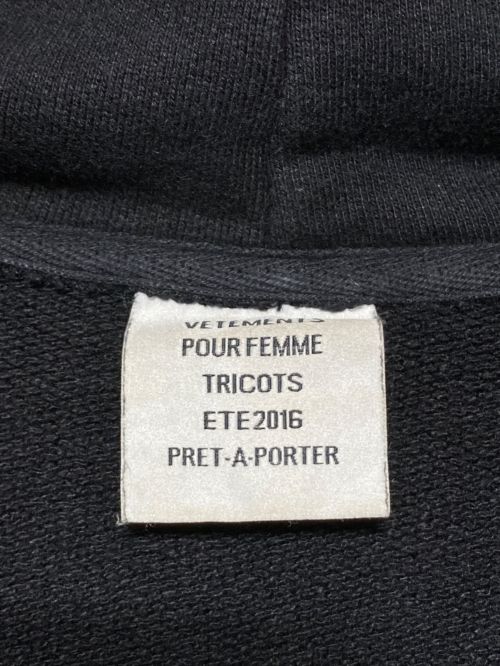 VETEMENTS（ヴェトモン）VETEMENTS (ヴェトモン) Titanic Hoodie ブラック サイズ:XSの古着・服飾アイテム