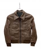 LITHIUM HOMMEリチウムオム・ファム）の古着「ラムレザージャケット」｜ブラウン
