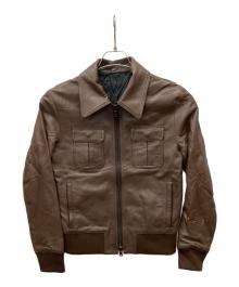 LITHIUM HOMME（リチウムオム・ファム）の古着「ラムレザージャケット」｜ブラウン