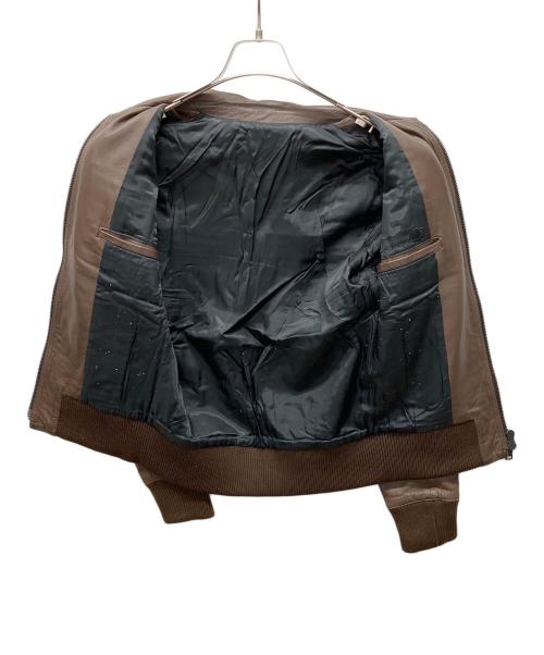 LITHIUM HOMME（リチウムオム・ファム）LITHIUM HOMME (リチウムオム・ファム) ラムレザージャケット ブラウン サイズ:44の古着・服飾アイテム