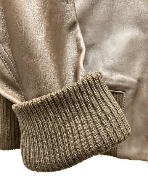 LITHIUM HOMME（リチウムオム・ファム）LITHIUM HOMME (リチウムオム・ファム) ラムレザージャケット ブラウン サイズ:44の古着・服飾アイテム