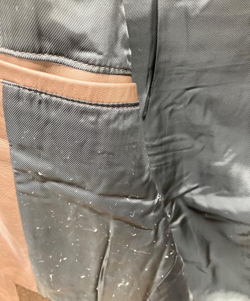 LITHIUM HOMME（リチウムオム・ファム）LITHIUM HOMME (リチウムオム・ファム) ラムレザージャケット ブラウン サイズ:44の古着・服飾アイテム