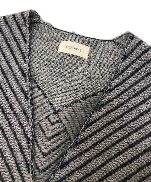DES PRES（デ プレ）DES PRES (デ プレ) インレーニットVネックカーディガン グレー サイズ:Fの古着・服飾アイテム