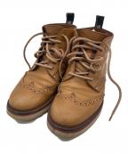 GUCCIグッチ）の古着「ウィングチップ レザーブーツ」｜ブラウン