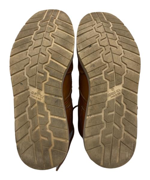 GUCCI（グッチ）GUCCI (グッチ) ウィングチップ レザーブーツ ブラウン サイズ:5の古着・服飾アイテム