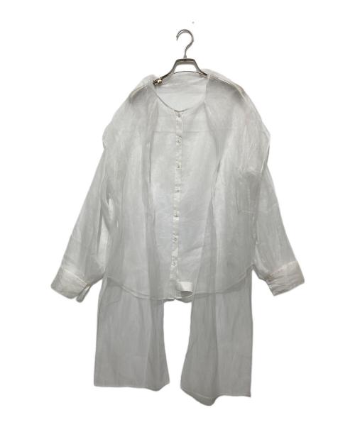 yae（ヤエ）yae (ヤエ) 2wayシースルーボウタイシャツ ホワイト サイズ:FREEの古着・服飾アイテム