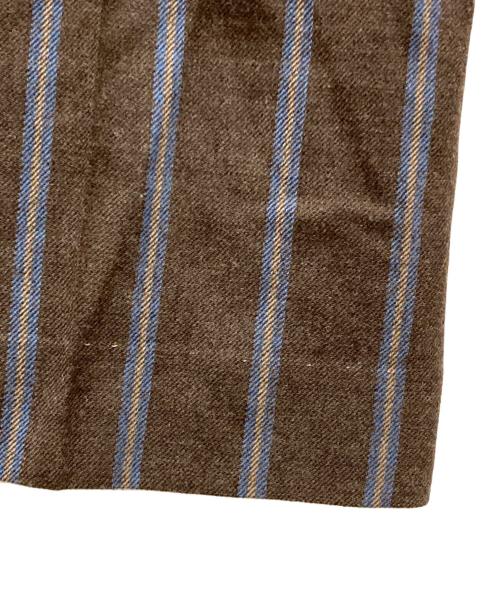 INCOTEX（インコテックス）INCOTEX (インコテックス) ストライプワイドパンツ ブラウン サイズ:38の古着・服飾アイテム