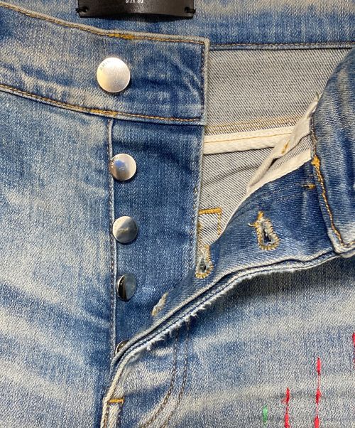 AMIRI（アミリ）AMIRI (アミリ) パッチワーク デニムパンツ インディゴ サイズ:W30(76cm)の古着・服飾アイテム