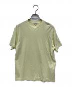 BLAMINKブラミンク）の古着「コットンクルーネック 刺繍 ショートスリーブＴシャツ」｜イエロー