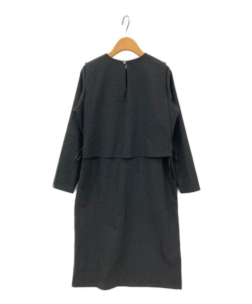 mizuiro-ind（ミズイロインド）mizuiro-ind (ミズイロインド) フェイクレイヤードワンピース チャコールグレー サイズ:-の古着・服飾アイテム