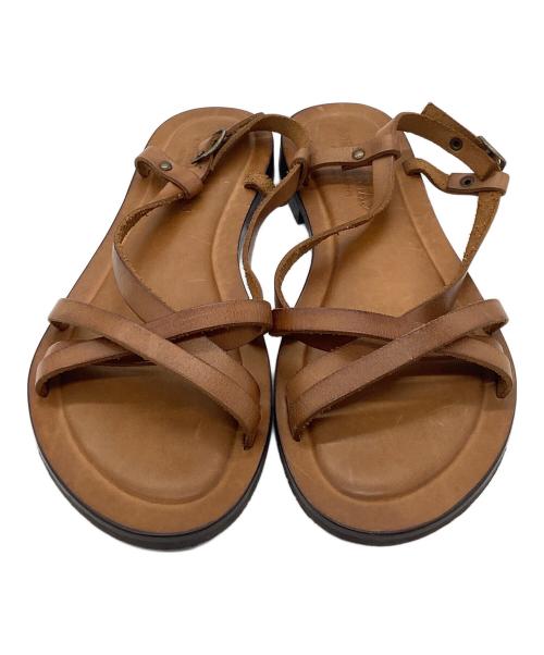 CORSO ROMA 9（コルソローマノーヴェ）CORSO ROMA 9 (コルソローマノーヴェ) クロスレザーサンダル ブラウン サイズ:36の古着・服飾アイテム