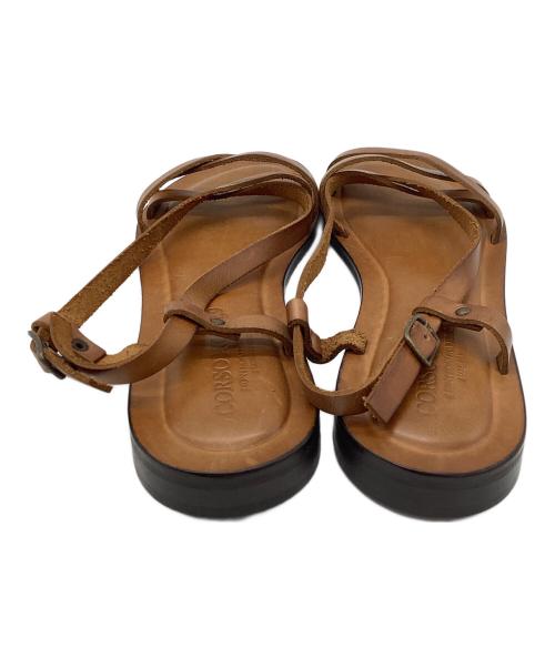 CORSO ROMA 9（コルソローマノーヴェ）CORSO ROMA 9 (コルソローマノーヴェ) クロスレザーサンダル ブラウン サイズ:36の古着・服飾アイテム