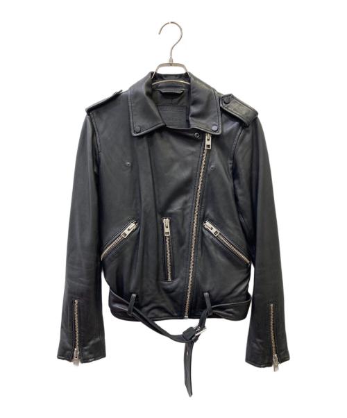 ALL SAINTS（オールセインツ）ALL SAINTS (オールセインツ) ラムレザーライダースジャケット ブラック サイズ:34の古着・服飾アイテム