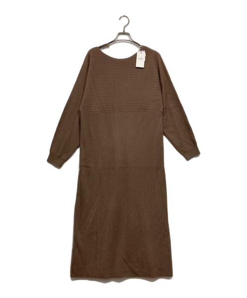 ROPE（ロペ）ROPE (ロペ) カシミヤブレンドリブワンピース ブラウン サイズ:38 未使用品の古着・服飾アイテム