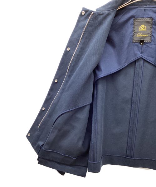 DRAWER（ドゥロワー）DRAWER (ドゥロワー) カルゼ ジャケット ネイビー サイズ:36の古着・服飾アイテム