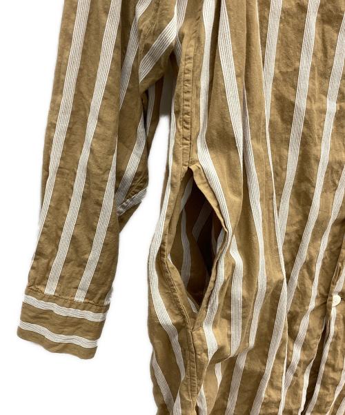 MARKAWARE（マーカウェア）MARKAWARE (マーカウェア) LONG SHIRTS COAT DOBBY STRIPE ブラウン サイズ:２の古着・服飾アイテム
