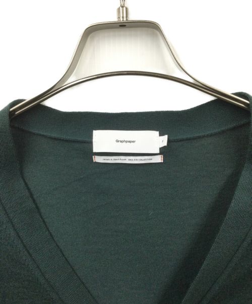 Graphpaper（グラフペーパー）Graphpaper (グラフペーパー) High Gauge Knit Cardigan グリーン サイズ:Fの古着・服飾アイテム