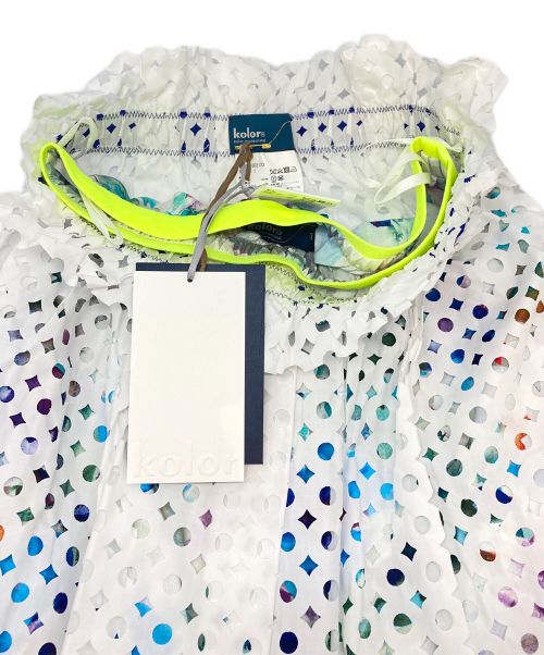 KOLOR（カラー）KOLOR (カラー) パンチング メッシュ レイヤードスカート ホワイト サイズ:1 未使用品の古着・服飾アイテム