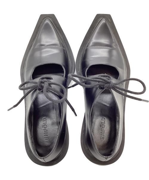 ENFOLD（エンフォルド）ENFOLD (エンフォルド) ポインテッドトゥシューズ ブラック サイズ:37の古着・服飾アイテム