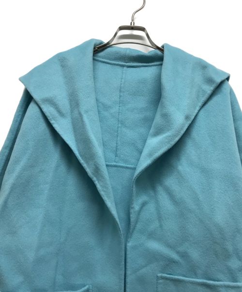 Adam et Rope（アダム エ ロペ）Adam et Rope (アダムエロペ) Super120’s ウールリバーハーフコート ブルー サイズ:FREEの古着・服飾アイテム